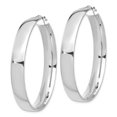 thumbnail image 6 of 14K White Gold Plated High Polished 7mm Hoop Earrings, 6 of 7