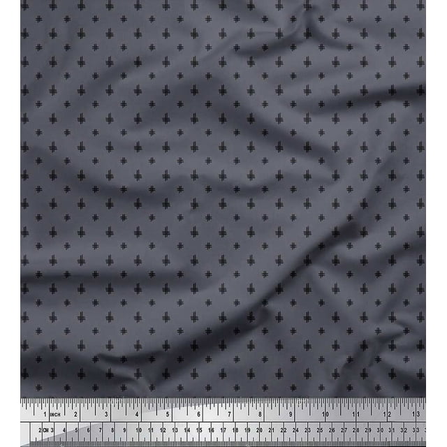 Soimoi Moss Tissu Georgette Imprimé Géométrique Signe Hash Tissu au Mètre 42 Pouces de Large