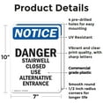 thumbnail image 2 of (2 Pack) Danger Stairwell Closed Use Alternative OSHA Notice Sign 7 Inch X 10 Inch Plastic Sign, Weather Resistant, UV Protected for Workplace, Business, and Construction Site, Made in, 2 of 8