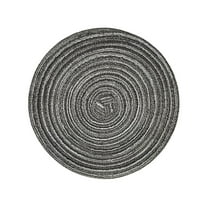 Fenull Kitchen Mat, 1X Placemat, Home Round Insulation Placemat Pvc Linen Woven Placemat Waterproof Non-Slip Insulation Placemat 30Cm B Gray