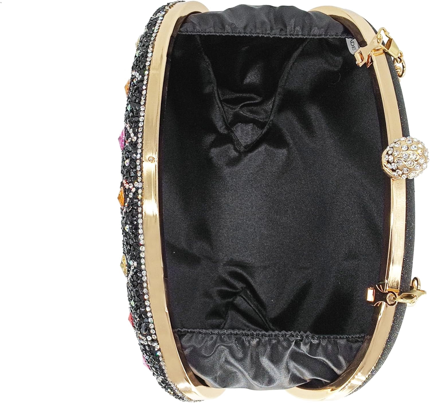 Kwuty Rhinestone Clutch Purses for Women Evening Wedding Formal - Round Pearl Clasp Handbag - Crystal Diamond Bag