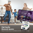 thumbnail image 4 of Cillso Phone Stand with Bluetooth Speaker, Gifts for Men Women, Foldable Adjustable Desktop Phone Holder with HD Stereo Sound & LED Lights, 4-in-1 Tech Gadget Compatible with iPhone, Android & iPad, 4 of 9