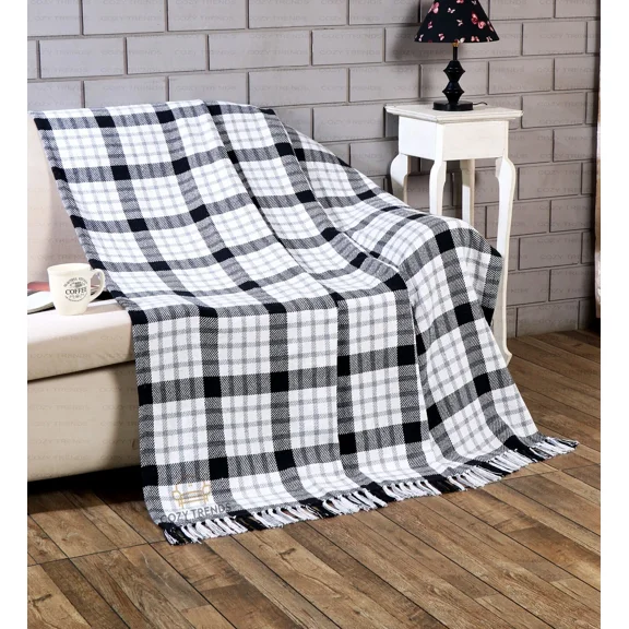 Plaid Buffalo Checker Plaid Throw Blanket Soft Microfiber Fleece For Sofa Couch