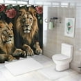 thumbnail image 7 of Fenyluxe Red Rose and Lion Shower Curtain Set Bathroom Shower Curtain with Hooks,Waterproof Fabric Shower Curtain for Bathroom Decor 69x72, 7 of 7