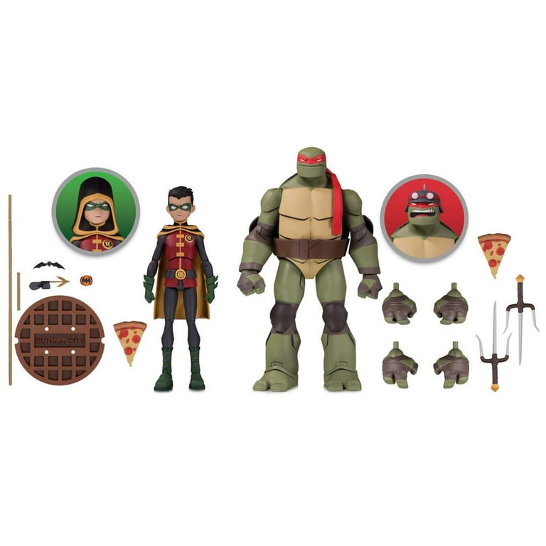 DC Batman vs Teenage Mutant Ninja Turtles Robin & Raphael Action