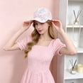 thumbnail image 4 of Helii Women's Lace Floral Print Baseball Cap, Mesh Back Breathable Sun Hat, 3D Flower Embroidered Trucker Cap, Adjustable Lightweight Summer Cap for Outdoor Light Yellow,One Size, 4 of 6