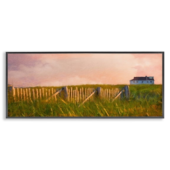 Stupell Industries Tropical Nautical Beach Cottage Black Framed Giclee Art, 30 x 13, by Graffitee Studios