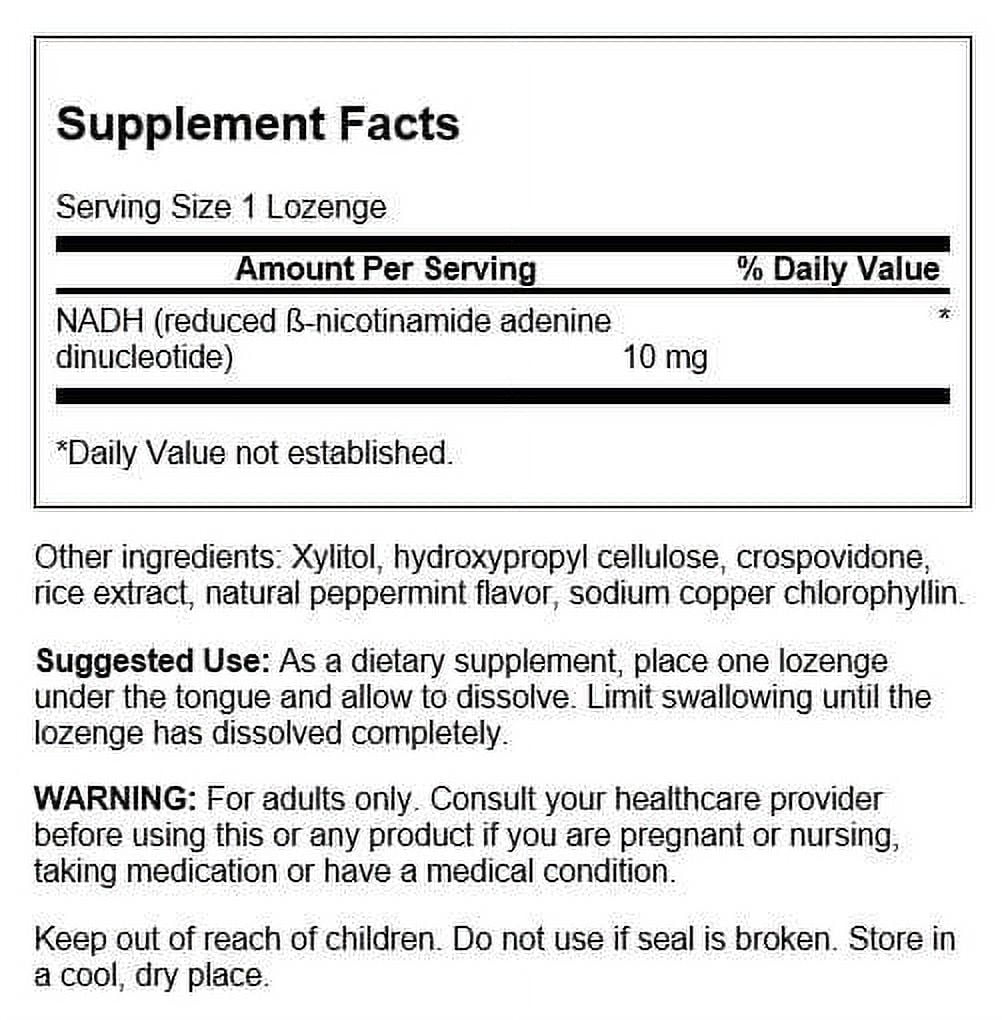 Swanson Fast-acting Nadh High Bioavailability 10 mg 30 Lozenges