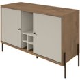 thumbnail image 1 of Manhattan Comfort Joy Wine Rack Serveur en Blanc et Brun, 1 of 12
