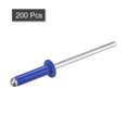 thumbnail image 3 of Unique Bargains Rivets Aveugles Tête Ronde Plate en Aluminium de 3,2 Mm x 13 Mm, Pack de 200 Bleu, 3 of 5