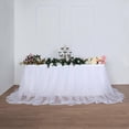 thumbnail image 6 of Efavormart 14Ft White Extra Long 48" Two Layered Tulle & Satin Table Skirt For Wedding Party Decoration, 6 of 11