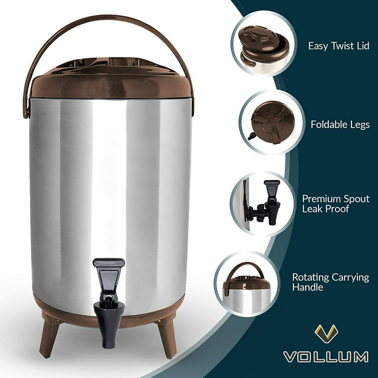 Stainless Steel Insulated Beverage Coffee Dispenser 12 Liter/3.1 Gallon  Party Insulated Thermal Hot and Cold Beverage Dispenser for Serving  Halloween