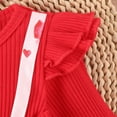 thumbnail image 6 of Valentine Outfit Baby Girl Long Sleeve Heart Print Romper Tutu Dress with Bow Headband Set Cute Baby Girl Outfit Outfit 6-12 Months, 6 of 9