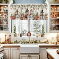 thumbnail image 5 of Curtain Valance, Christmas Snowman Poinsettia Gift Leaves Snowflake Holly Pinecone Winter Vintage Rod Pocket Valance Short Window Decor Curtains for Kitchen Bathroom Bedroom,1 Panel 54" x 18", 5 of 6