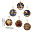 thumbnail image 3 of 6PCS Christmas Ornaments DIY Pearl Diamond Painting Kit, Rhinestone Art, Hemp Rope Included, Holiday Tree Decor, 6 Festive Designs, Pendant Style, 3 of 5