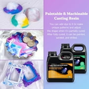 LETS RESIN Polyurethane Resin, 60oz 2 Part Casting Resin, Fast Cured Resin within 10 Minutes, Ultra Low Viscosity & Low Odor Pourable Liquid Plastic for Casting Models, Prototypes & Other Resin Craf