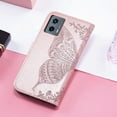 thumbnail image 7 of Designed for Moto G 5G 2023 Case Wallet,Women Flip Cover with Butterfly Emboss PU Leather Stand Credit Card Holders Slots Wrist Strap Protective Phone Case for Motorola Moto G 5G 2023 (Rose Gold), 7 of 7