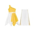 thumbnail image 5 of TTAO Girls Worship Dance Dress Clothing Sets Sleeveless Asymmetrical Hem Church Choir Dress with Wide-Leg Praise Pants Yellow 12, 5 of 7