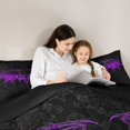 thumbnail image 5 of Homewish Gothic Purple Bat 3-Piece Full Size Comforter Sets for Teens Female Men,Bohemian Damask Bedding Comforter Set,Traditional Floral Flower Lightweight Bedding Sets,Super Cozy Room Decor, 5 of 8