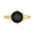 thumbnail image 2 of 3ct round cut black natural onyx 14k yellow gold Bridal Wedding Engagement Promise Anniversary Ring for Women size 3.5, 2 of 7