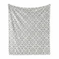 thumbnail image 1 of Grey Soft Flannel Fleece Throw Blanket, Antique Victorian Floral Retro Patterns in Modern Graphic Print Old Fashioned Art, Cozy Plush for Indoor and Outdoor Use, 60" x 80", Grey White, by Ambesonne, 1 of 5