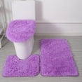 thumbnail image 2 of Bathroom Rug Set Super Soft U-shaped Foot Pad Non-slip Absorbent Floor Mat for Home Bathroom Decoration Soft Toilet Mat, 2 of 8