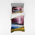 thumbnail image 2 of Ambesonne Nature Bedding Set 4 Pcs, Earth Storm Rays Rural, Queen, Green Pink Blue, 2 of 3