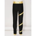 thumbnail image 5 of Hansber Kids Girls Figure Skating Pants Color Block Stretchy Gymnastic Yoga Workout Tights Pant Ice Gold 12, 5 of 7