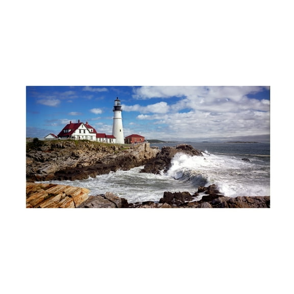 Trademark Fine Art Mike Jones Photo Portland Head Light Canvas Wall Art - 12x24