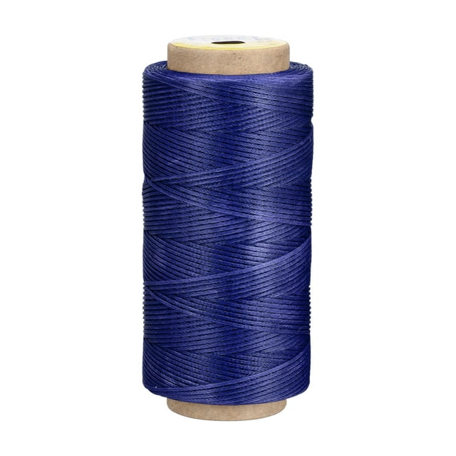 Unique Bargains Fil à Coudre en Cuir 186 Yards 210D/1mm Corde Cirée en Polyester, Bleu Foncé