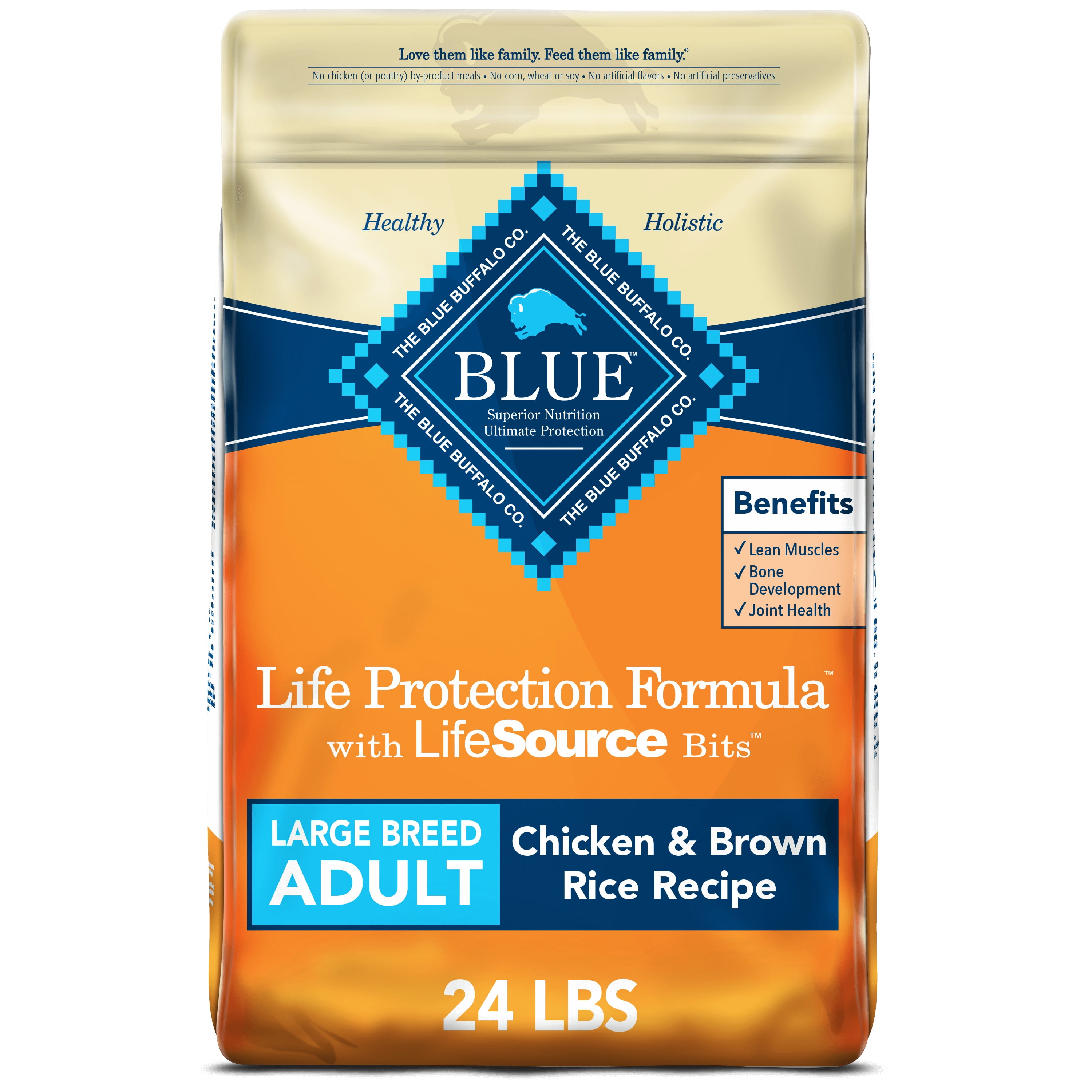Blue Buffalo Life Protection Formula Natural Adult Large Breed Dry Dog Food, Chicken 24-lb