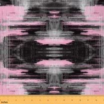 jejeloiu Abstract Geometric Plaid Fabric by the Yard 2 Yards,Minimalist Aesthetic Art Room Decor Fabric by the Yard,Pink Black Fabric for Sewing For Teens,Microfiber Bedroom Decor