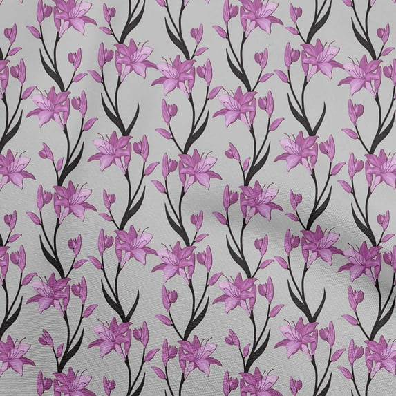 oneOone Polyester Spandex Pink Fabric Floral Retro Craft Projects Decor Fabric Printed By The Yard 56 Inch Wide