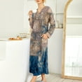 thumbnail image 3 of Women's Slim Dresses A-Line Dress Long Style Elegant Atmospheric 3D Print Casual Loose Long Sleeve Dress Autumn Winter Women's Dresses Trend 2025 Dark Blue 2XL, 3 of 6