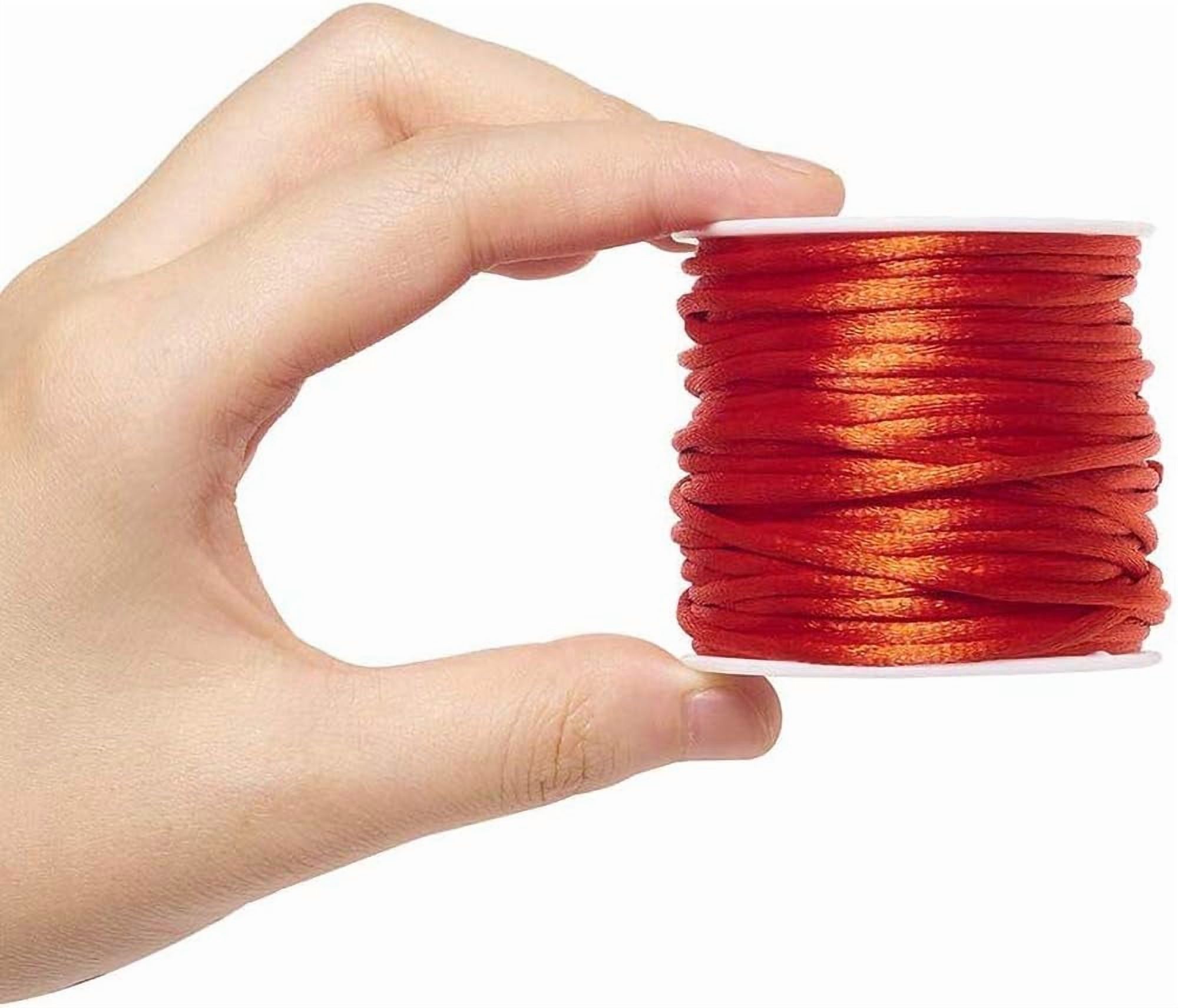 30 Rolls About 328 Yards Satin Nylon Jewellery Cord 2mm Rattail Chinese Knotting Cord Shamballa Macrame Thread Beading String Mixed Color for DIY Craft Making Kumihimo Friendship Bracelets