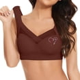 thumbnail image 1 of Bmisegm Ladies Wireless Lace Bralette Daily Comfort Plus Size Adjustable Design for Enhanced Support and Shape Coffee L, 1 of 3