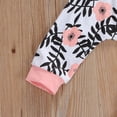 thumbnail image 5 of Tenues Décontractées pour Nouveau-Né, Haut à Capuche à Manches Longues pour Bébé avec Imprimé de Lettres, Pantalon à Motif de Plantes, 5 of 5