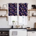 thumbnail image 2 of 2 Panels Kitchen Tier Curtains 39 Inch Length, Jellyfish Grommets Window Treatment Curtain, Deep Sea Animal Abstract Mushroom Starry Sky Thermal Curtains Drapes for Living Room/Bathroom, 2 of 9