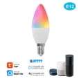 thumbnail image 2 of WiFi Smart Bulb RGB + W + C LED Vela Bombilla 5W E12 Luz Regulable Aplicación de teléfono SmartLife Tomshoo Bombilla LED, 2 of 2