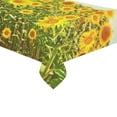thumbnail image 3 of MYPOP Art Beautiful Flower Cotton Linen Tablecloth Sets 60x120 Inches - Blue Sky Cloud Desk Sofa Table Cloth Cover for Party Decor, 3 of 6