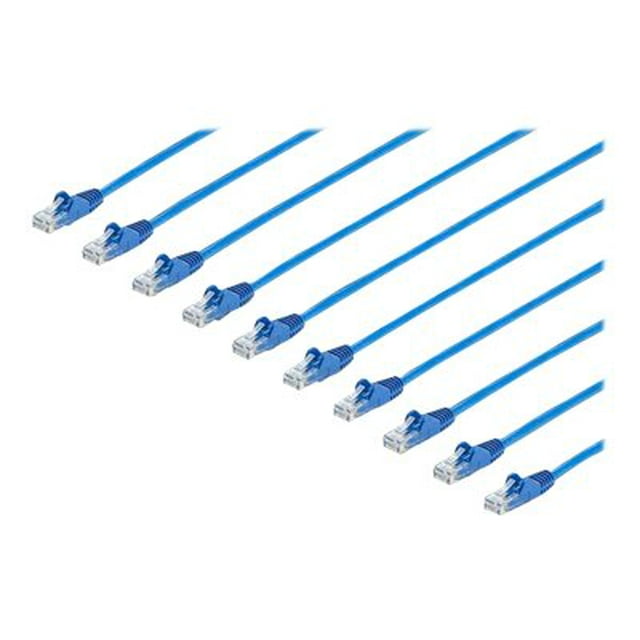 StarTech.com Câble Ethernet CAT6 3 Pieds - Lot de 10 - Vérifié ETL - Cordon Patch Bleu CAT6 - Connecteurs RJ45 Sans Accroc - 24 AWG - UTP - Câble Patch - RJ-45 (m) à RJ-45 (m) - 3 Pieds - UTP - Chat 6 - Sans Accroc - Bleu (Lot de 10)