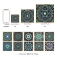 thumbnail image 2 of 20 * 20 cm 10 piezas Mandala Flor Azulejos Autocollant Etiqueta de la pared Impermable L'eau Et L'huile Cocina Salón Dcoration Murale Estilo Europen Crystal Ti, 2 of 5