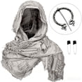 thumbnail image 4 of Gray Medieval Scarf Cowl Halloween Shawl Cotton And Linen Multifunctional Scarf Shawl Cape Halloween Costume Accessories One Size, 4 of 9