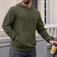 thumbnail image 2 of Ozmmyan Mens Hoodies Sweatshirts Long Sleeve Fashion Waffle Knit Pullover Hoodie with Pocket, 2 of 8