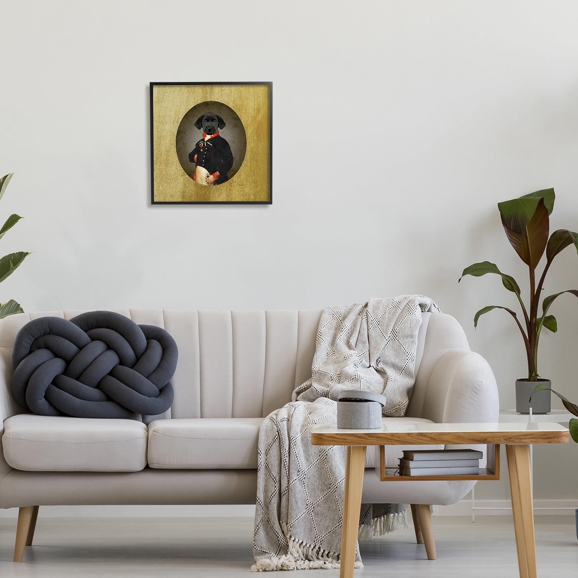 Stupell Industries Funny Black Dog Wearing Suit Vintage Admiral Portrait, 17 x 30, Design by Amanda Greenwood