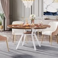 thumbnail image 4 of Tribesigns 47 Inch Round Dining Table, Modern Kitchen Table for 4, Small Dinner Table for Dining Room, Living Room, Wood and White (Only Table), 4 of 8
