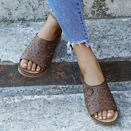 

Egmy Summer Ladies Embroidered Sandals Casual Footwear Casual Roman Slippers
