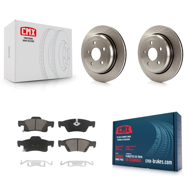 CMX Rear Disc Brake Rotors and Ceramic Pads Kit for Car Jeep Grand Cherokee Dodge Durango WK K8C-101742