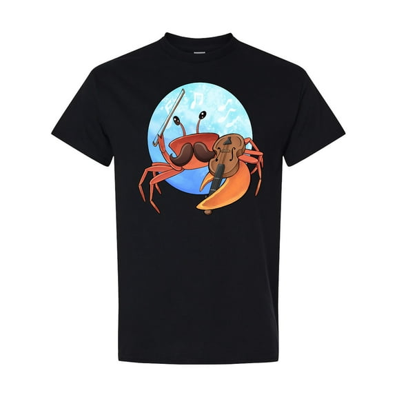 Inktastic Fun Fiddler Crab with Violin and Mustache T-Shirt
