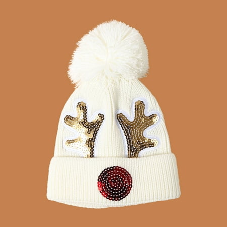 

Cathalem Hats for Baby Boy Children s Knitted Wool Printed Christmas Warm Hat Fashion Baby Care Baby Space Hat Hat White One Size